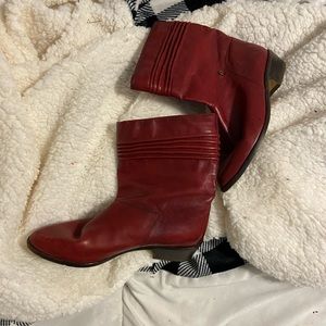 Maroon ankle boots